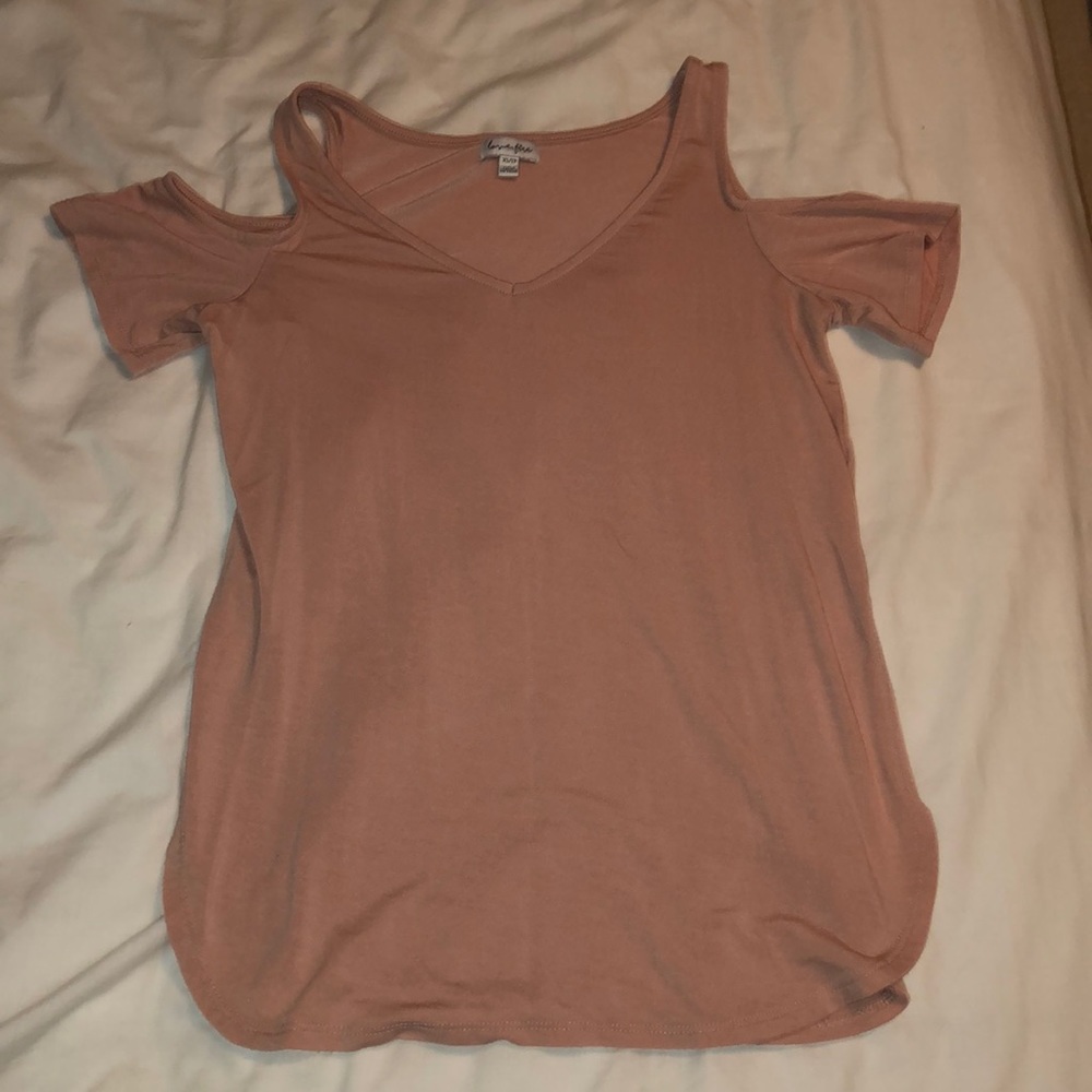 shirt with shoulder cut off